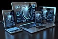 Cloud-based Cybersecurity Solutions Concept - Endpoint Protection Royalty Free Stock Photo