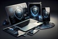 Cloud-based Cybersecurity Solutions Concept - Endpoint Protection Royalty Free Stock Photo