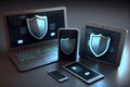 Cloud-based Cybersecurity Solutions Concept - Endpoint Protection Royalty Free Stock Photo