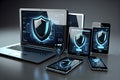 Cloud-based Cybersecurity Solutions Concept - Endpoint Protection Royalty Free Stock Photo