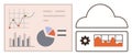 Cloud-Based Data Analytics with Charts and Diagrams Displaying Trends and Insights Royalty Free Stock Photo