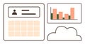 Cloud-Based Data Dashboard with Calendar and Bar Chart Analysis Royalty Free Stock Photo