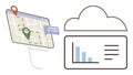 Cloud-Based Data Visualization with Map Navigation and Analytics Dashboard Royalty Free Stock Photo