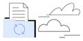 Cloud-Based Document Storage and Synchronization with Digital Folder and Data Transfer Visual Royalty Free Stock Photo