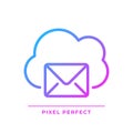 Cloud based email pixel perfect gradient linear vector icon