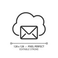 Cloud based email pixel perfect linear icon