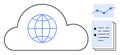 Cloud-Based Global Connection with Data Analytics and Document Sharing Royalty Free Stock Photo
