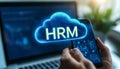 Cloud Based HRM System Accessed on a Mobile Device, Digital Illustration of Modern Technology Royalty Free Stock Photo
