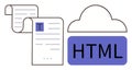 Cloud-Based HTML Document Management and Digital Content Organization Royalty Free Stock Photo