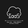 Cloud based IaaS pixel perfect white linear icon for dark theme