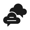 Cloud based live chat black glyph icon Royalty Free Stock Photo