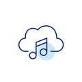 Cloud based music storage. Pixel perfect, editable stroke icon Royalty Free Stock Photo