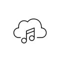 Cloud based music storage. Pixel perfect vector icon Royalty Free Stock Photo