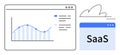 Cloud-Based SaaS Platform with Analytics Dashboard and Growth Data Visualization Royalty Free Stock Photo