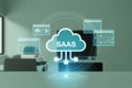 Cloud-based saas solutions enhancing business efficiency Royalty Free Stock Photo