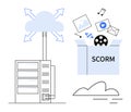 Cloud-Based SCORM Content Distribution with Server and Digital Resources Integration Royalty Free Stock Photo