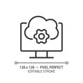 Cloud based software pixel perfect linear icon