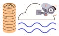 Cloud-Based Surveillance System with Cost Efficiency Visualization Royalty Free Stock Photo