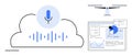 Cloud-Based Voice Recognition and Data Analysis with Drone and Digital Interface Royalty Free Stock Photo