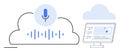 Cloud-based Voice Recognition and Data Visualization Technology Concept Royalty Free Stock Photo