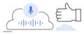 Cloud-Based Voice Recognition with Feedback Approval Concept Royalty Free Stock Photo