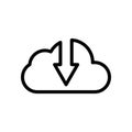 Cloud basic storage download icon vector. download symbol. Royalty Free Stock Photo