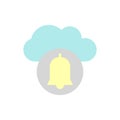 Cloud, bell icon. Simple color vector elements of internet storage icons for ui and ux, website or mobile application Royalty Free Stock Photo