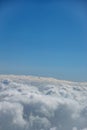 Cloud below and blue sky beyond horizon for background use Royalty Free Stock Photo