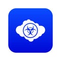 Cloud with biohazard symbol icon digital blue Royalty Free Stock Photo