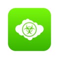 Cloud with biohazard symbol icon digital green Royalty Free Stock Photo