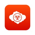 Cloud with biohazard symbol icon digital red Royalty Free Stock Photo