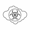 Cloud with biohazard symbol icon, outline style Royalty Free Stock Photo