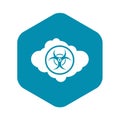 Cloud with biohazard symbol icon, simple style Royalty Free Stock Photo