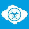 Cloud with biohazard symbol icon white Royalty Free Stock Photo