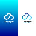 cloud bird logo design vector Royalty Free Stock Photo