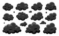 Cloud black weather icon overcast climate flat set Royalty Free Stock Photo
