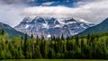 A Cloud Blanket over Mount Robson, the highest peak in the Canadian Rockies Royalty Free Stock Photo