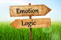 Emotion & logic Double Road signpost Royalty Free Stock Photo