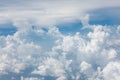 Cloud with blue sky from airplane window Royalty Free Stock Photo