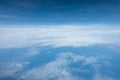 Cloud and blue sky from the airplane window Royalty Free Stock Photo