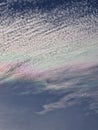 cloud in blue sky with rainbow tint natural background Royalty Free Stock Photo