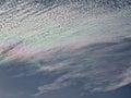 cloud in blue sky with rainbow tint natural background Royalty Free Stock Photo