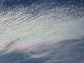 cloud in blue sky with rainbow tint natural background Royalty Free Stock Photo