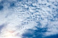 Cloud an Blue sky with sun ray ,Natural background Royalty Free Stock Photo