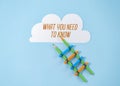 Cloud board and text notes on What You Need to Know on Blue Background. Royalty Free Stock Photo