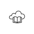 Cloud book line icon Royalty Free Stock Photo
