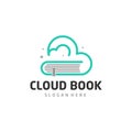 Cloud book logo design vector template for online education, library and bookstore concept logo vector, Icon symbol Royalty Free Stock Photo