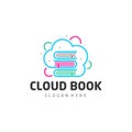 Cloud book logo design vector template for online education, library and bookstore concept logo vector, Icon symbol Royalty Free Stock Photo