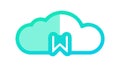Cloud Bookmark Icon Vector Design, Digital Saving and Storage, vector design Generative AI Royalty Free Stock Photo