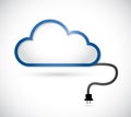 Cloud and cable connection. illustration design Royalty Free Stock Photo